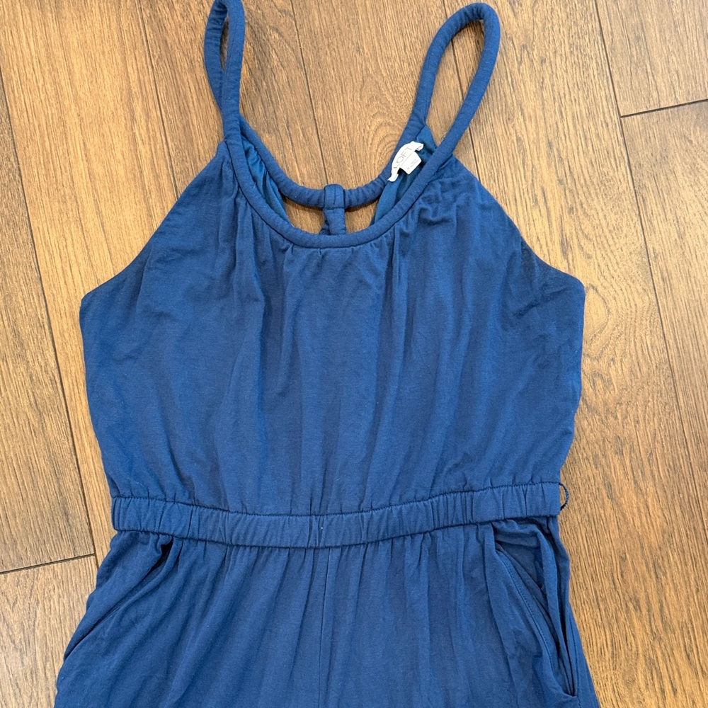 Loft Wide Leg Stylish Blue Jumpsuit Medium C1-074 - Picture 2 of 7